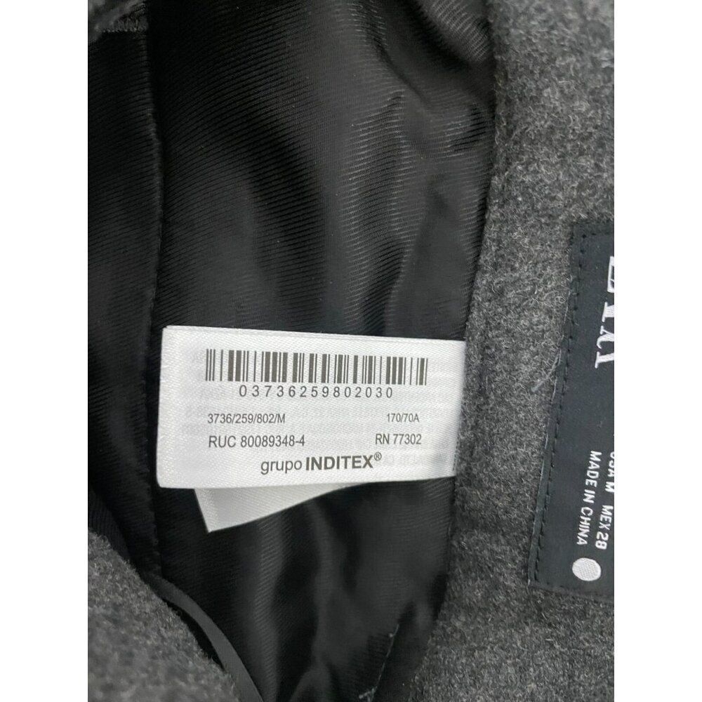 Zara Womens Dress Pants M Gray Wool Blend Straight Leg Trousers 3736/259 NWT - Picture 8 of 16